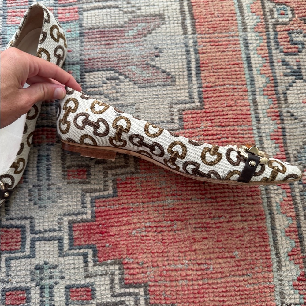 Authentic Gucci Horse bit Canvas Flats - Picture 6 of 8
